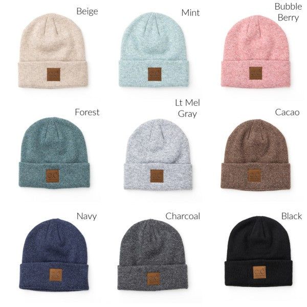 CC  Heathered Boyfriend Beanie us.meeeshop - 