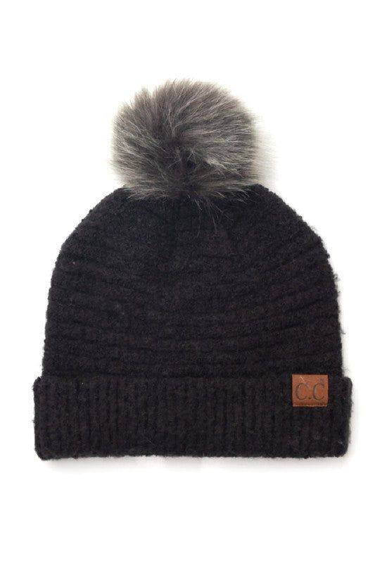 CC Ultra Soft Fur Pom Beanie us.meeeshop - 