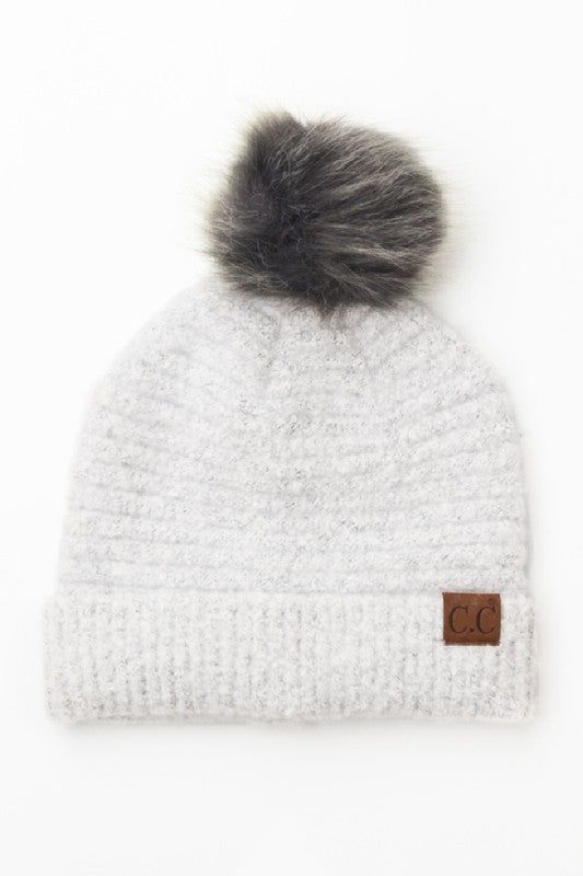 CC Ultra Soft Fur Pom Beanie us.meeeshop - 