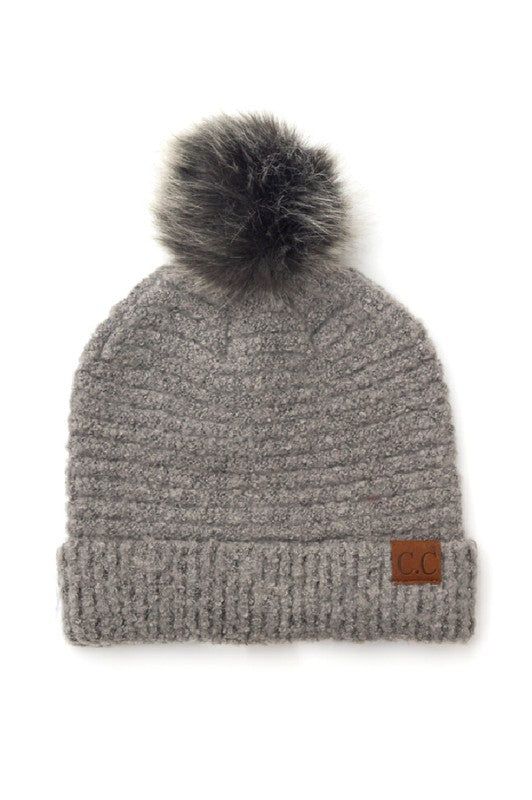 CC Ultra Soft Fur Pom Beanie us.meeeshop - 