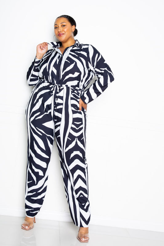 Button Up Long Sleeve Jumpsuit | us.meeeshop