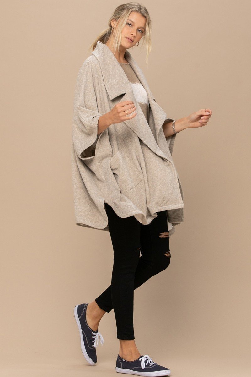 Solid Knit Oversized Trench Jacket | us.meeeshop