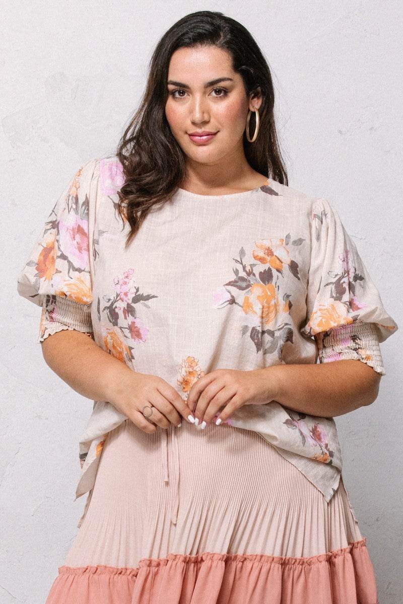 Floral Printed Woven Blouse - us.meeeshop