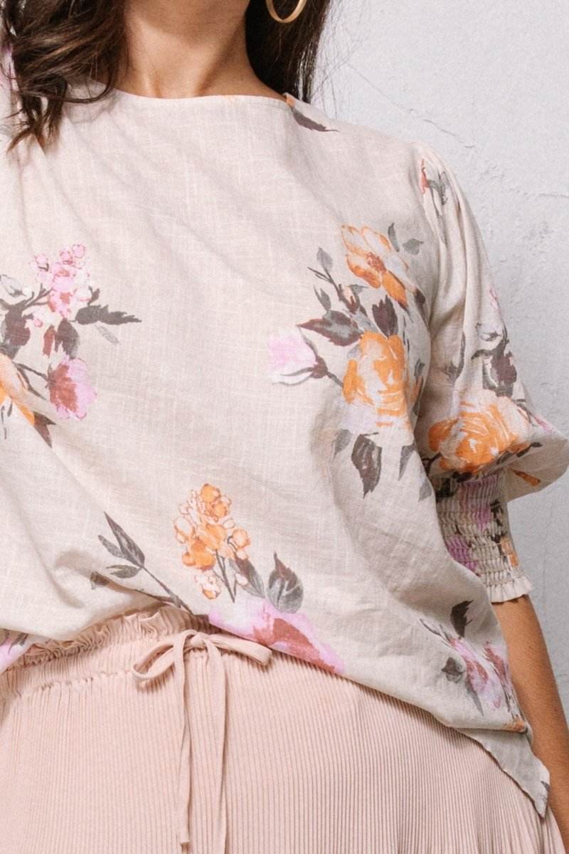 Floral Printed Woven Blouse - us.meeeshop