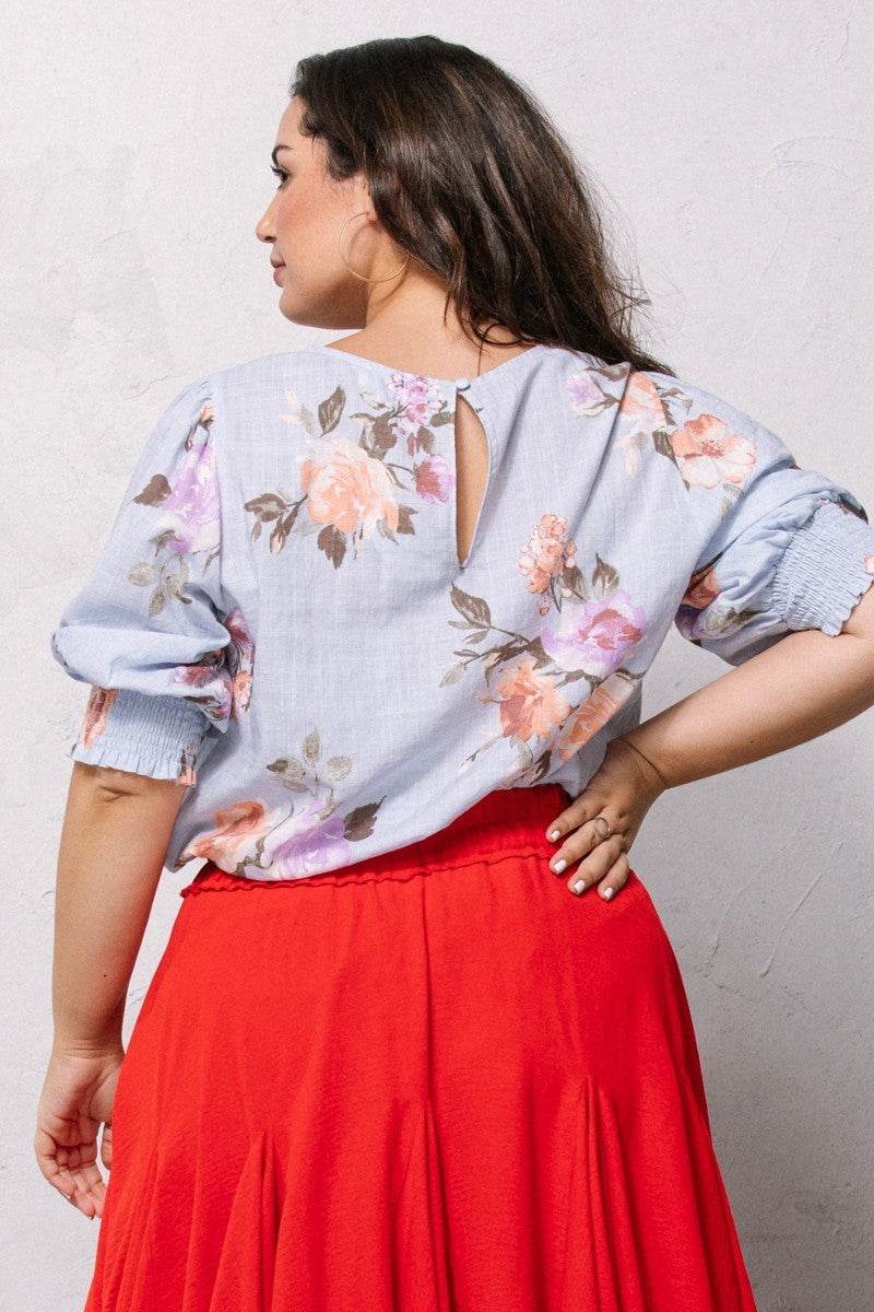 Floral Printed Woven Blouse - us.meeeshop