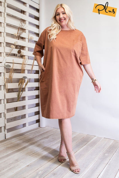 Mineral Washed Loose Fit Dress | us.meeeshop