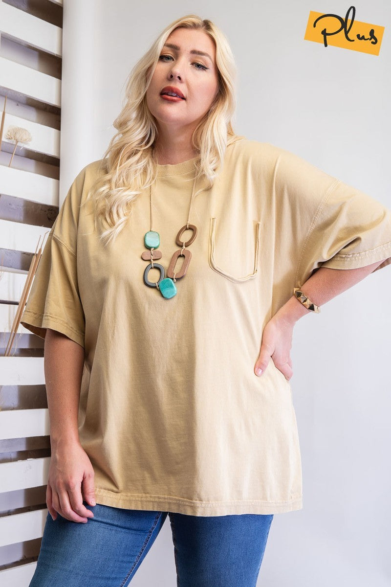 Mineral Washed Cotton Jersey Boxy Tunic | us.meeeshop