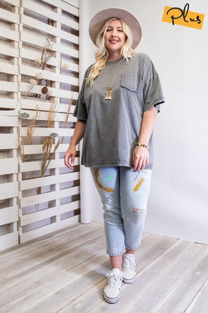Mineral Washed Cotton Jersey Boxy Tunic | us.meeeshop