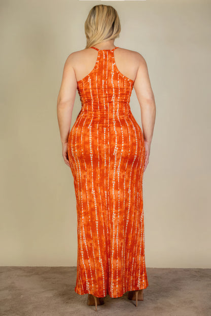Plus Size Tie Dye Printed Cami Bodycon Maxi Dress | us.meeeshop