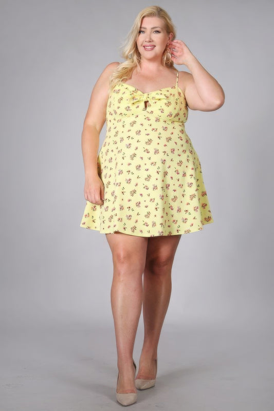 Plus Size Floral Fit And Flare Dress | us.meeeshop