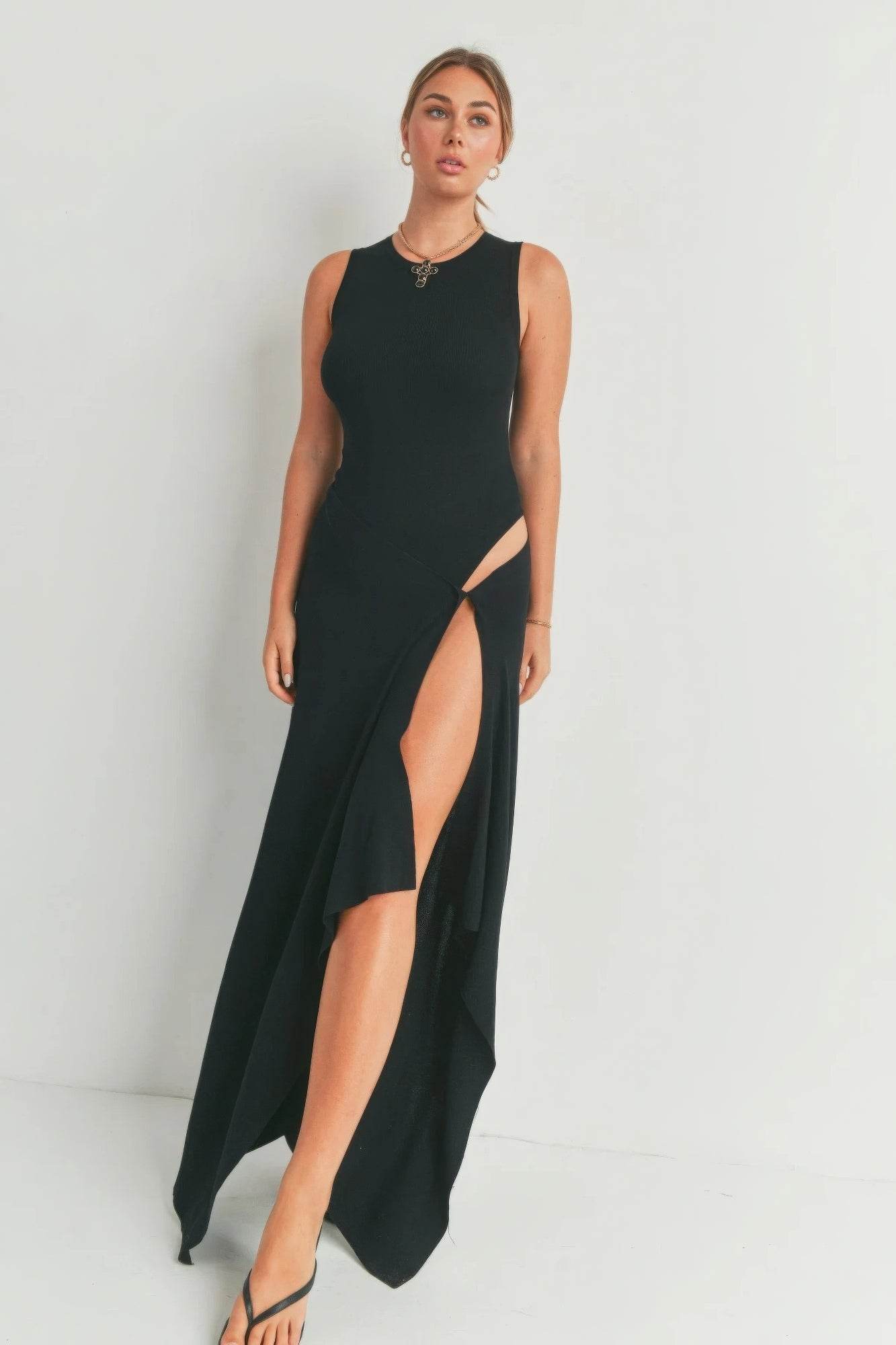 Maxi Dress With Slit - us.meeeshop