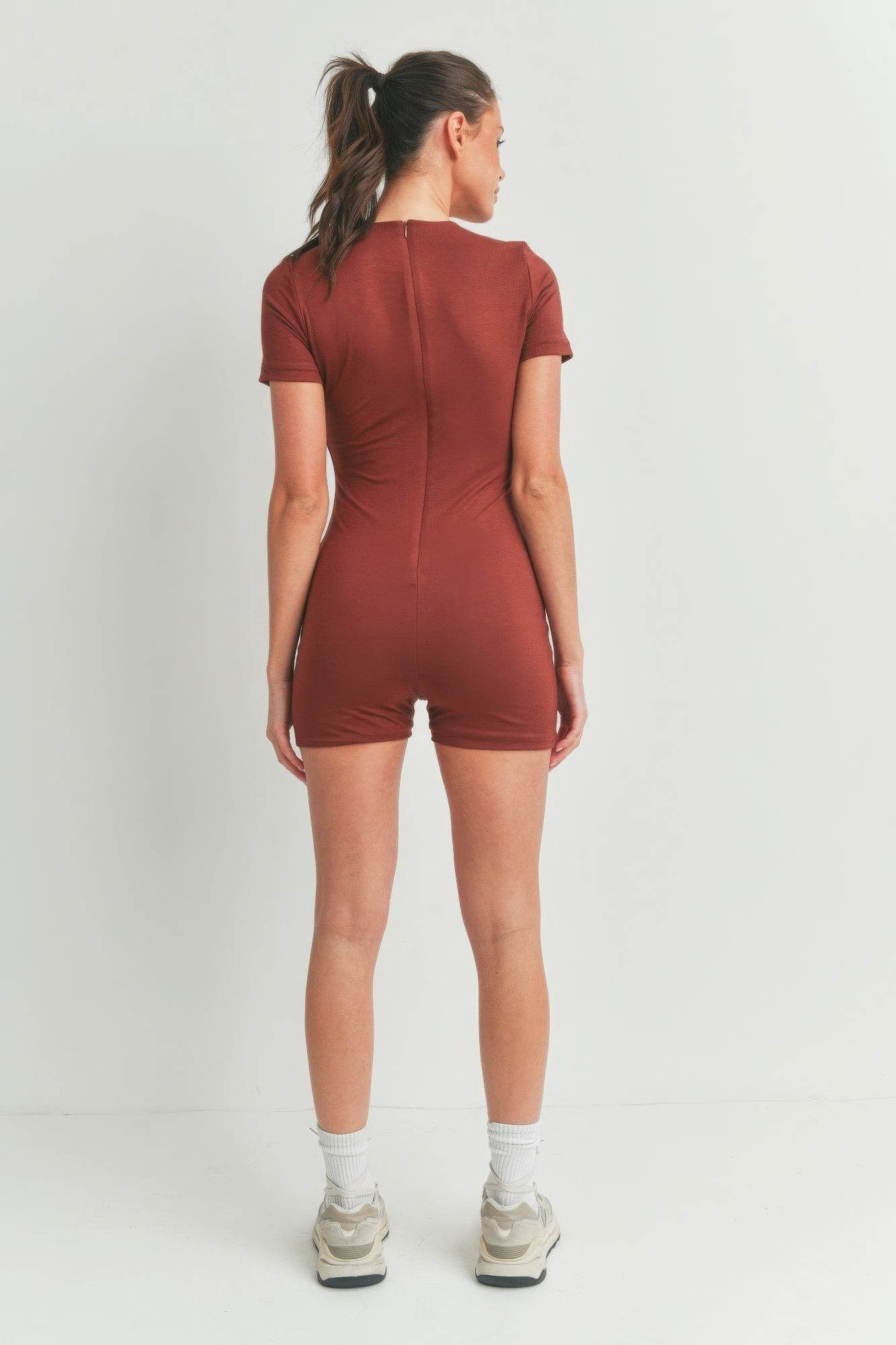 Solid Color Bodycon Jumpsuit - us.meeeshop