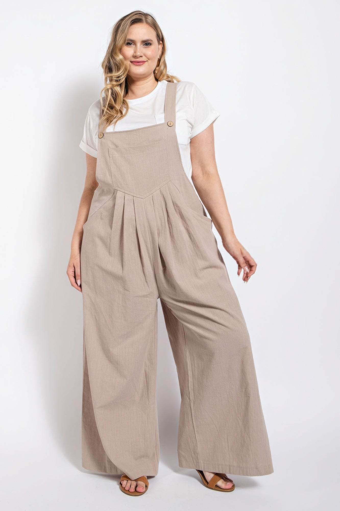 Pintuck detail overall with side pockets - us.meeeshop