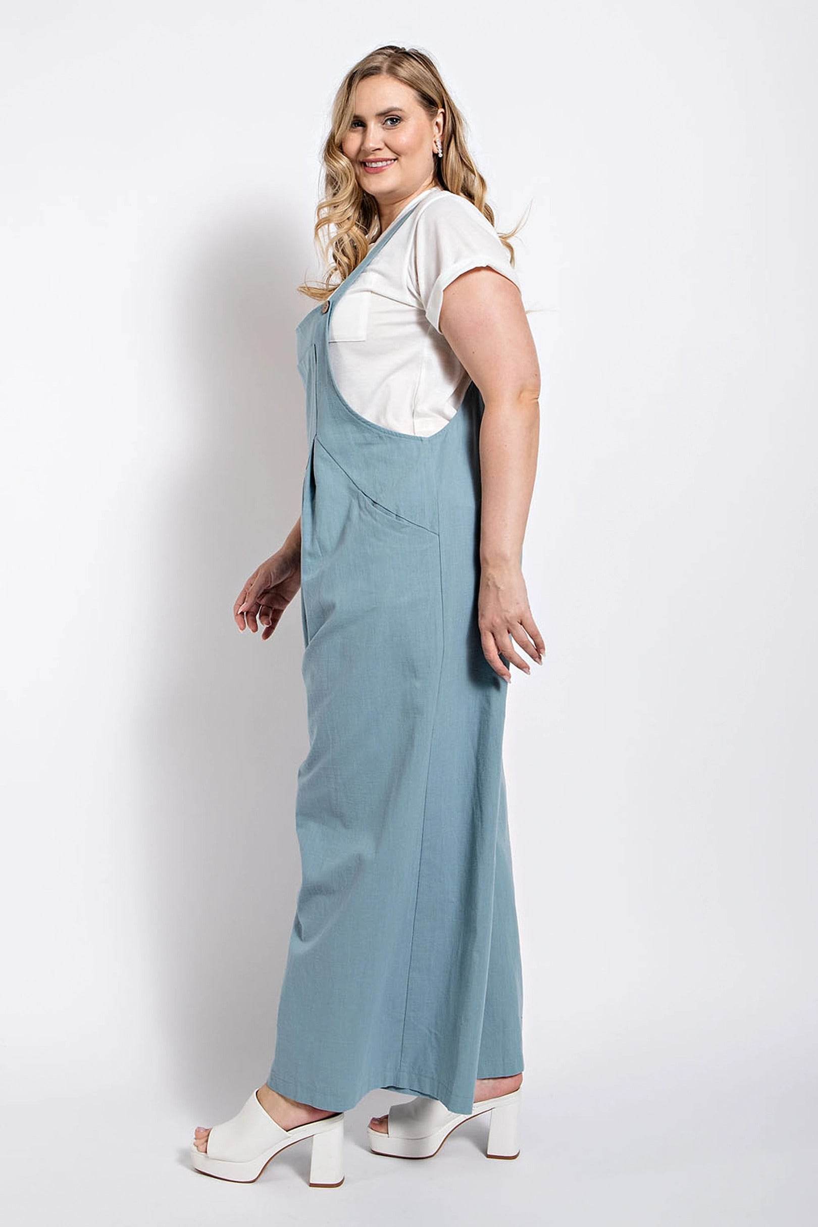 Pintuck detail overall with side pockets - us.meeeshop