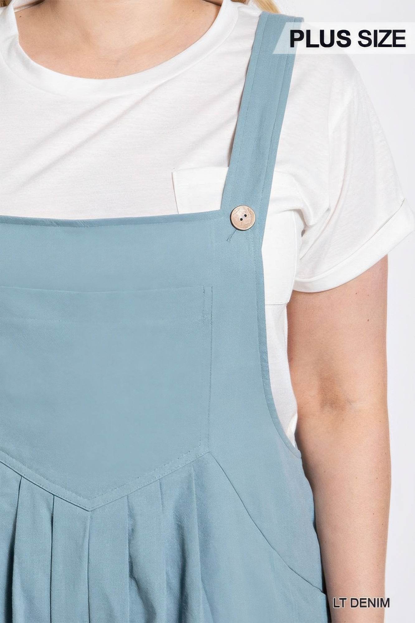 Pintuck detail overall with side pockets - us.meeeshop