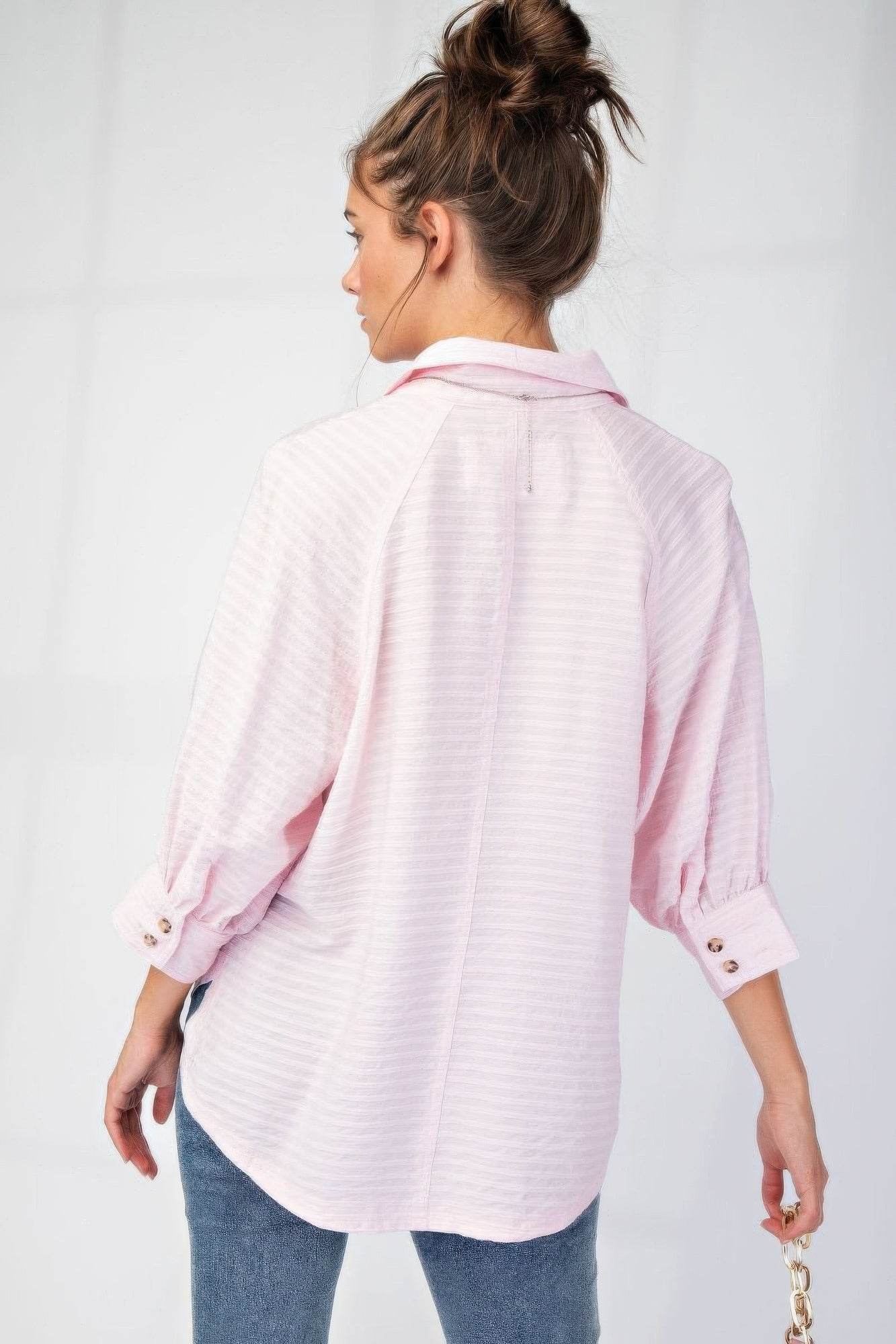 Button down textured woven shirt - us.meeeshop