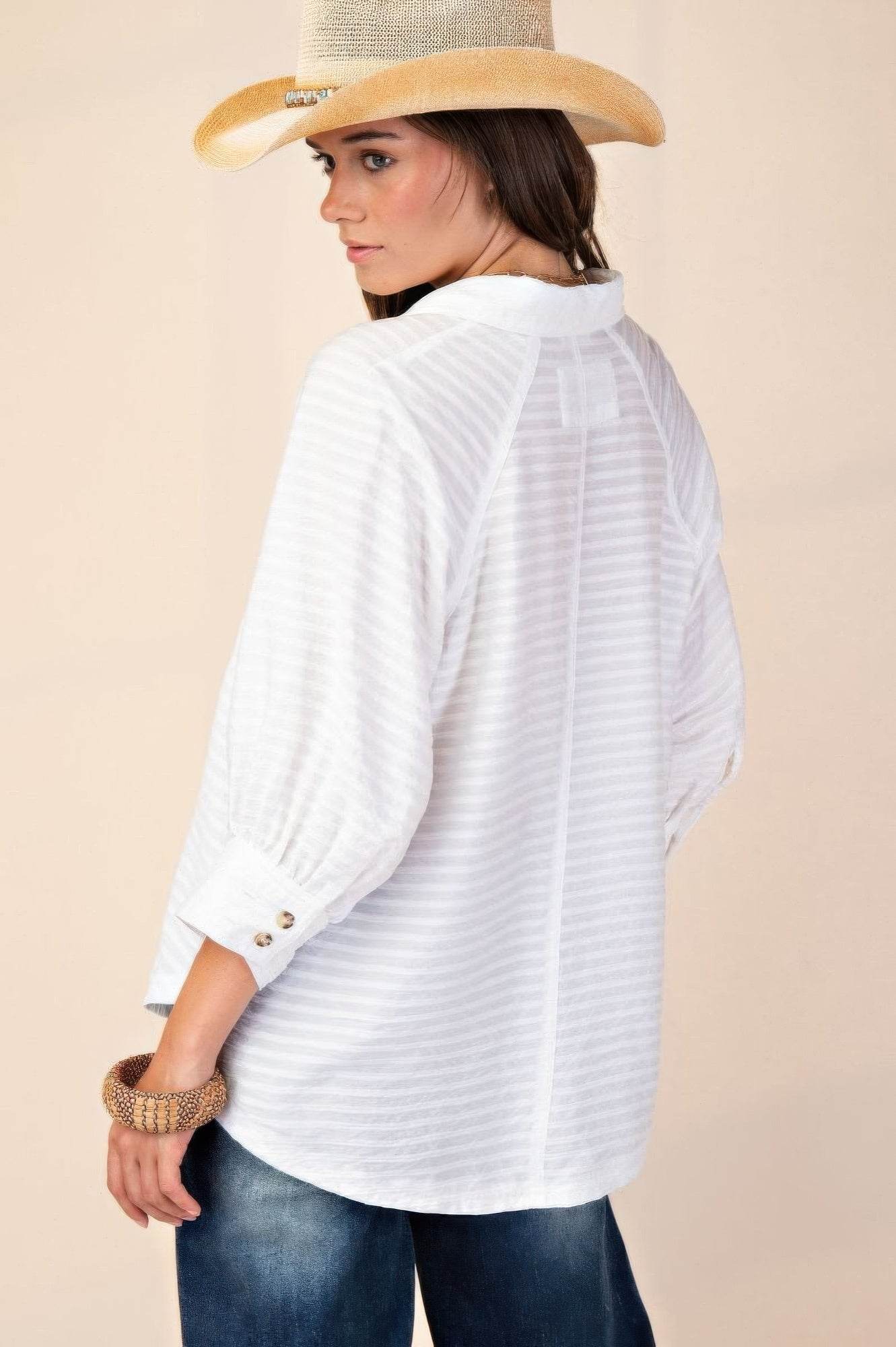 Button down textured woven shirt - us.meeeshop