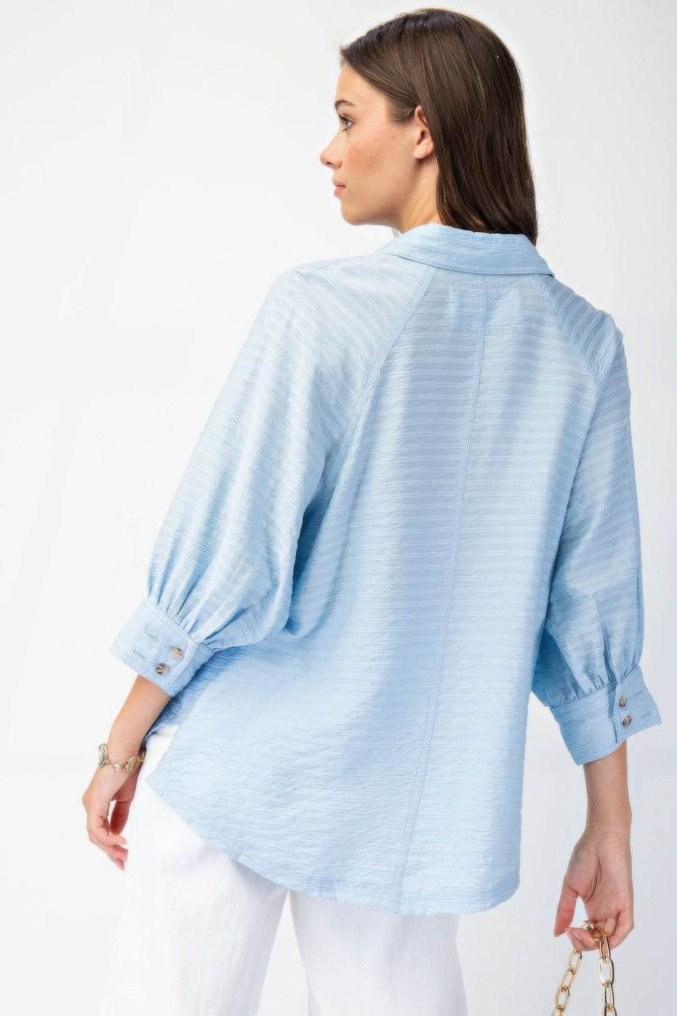 Button down textured woven shirt - us.meeeshop