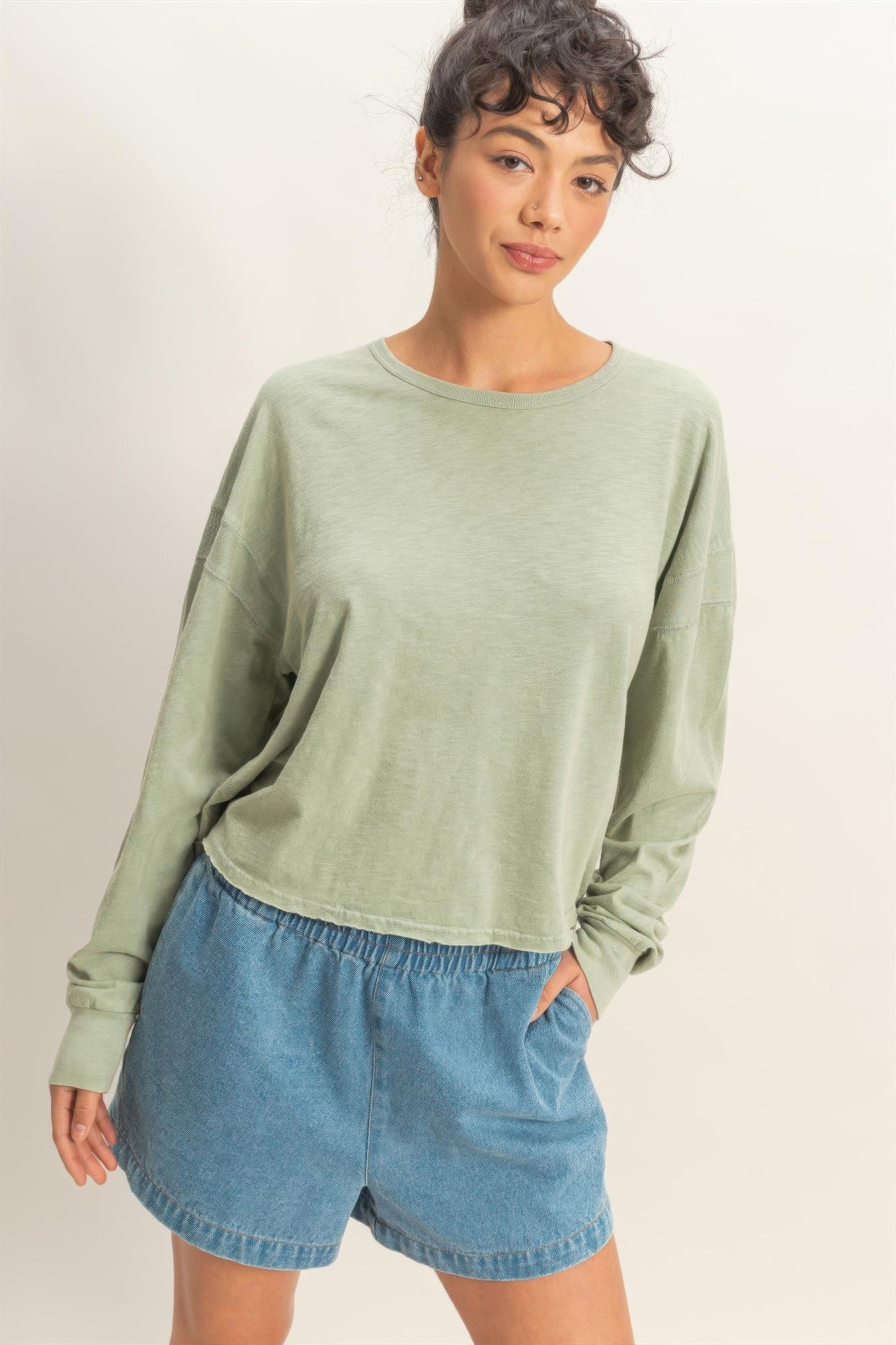 hyfve cross detail Hyfve Cross Detail Open Back Long-sleeve Top view 6 (top) - shop at us.meeeshop