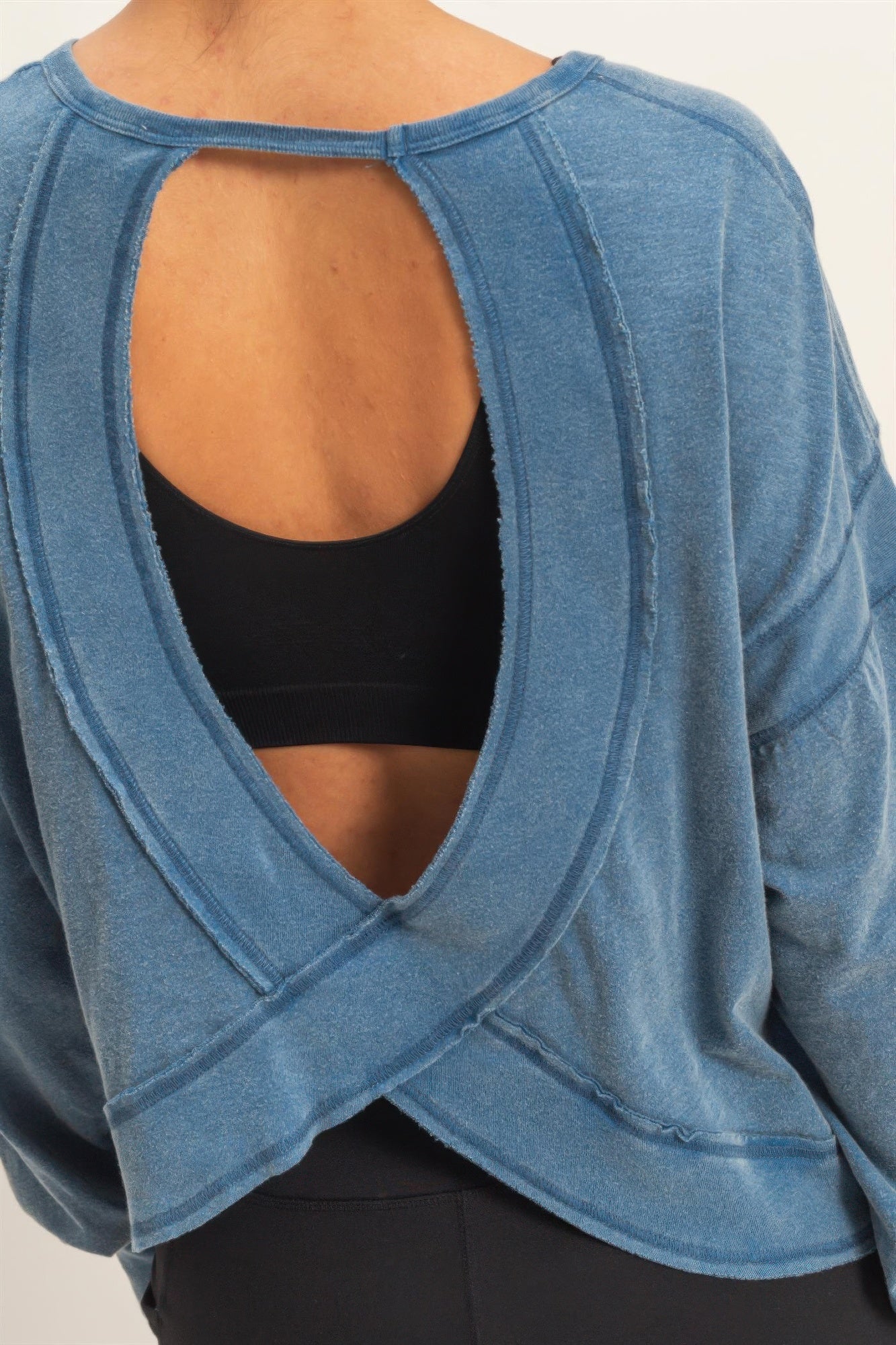hyfve cross detail Hyfve Cross Detail Open Back Long-sleeve Top view 19 (top) - shop at us.meeeshop