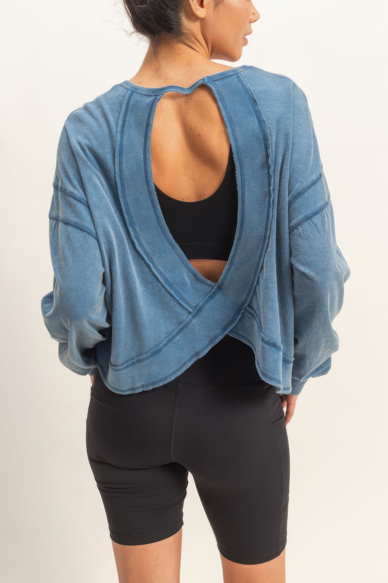 hyfve cross detail Hyfve Cross Detail Open Back Long-sleeve Top view 20 (top) - shop at us.meeeshop