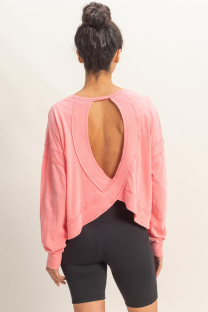 hyfve cross detail Hyfve Cross Detail Open Back Long-sleeve Top view 34 (top) - shop at us.meeeshop