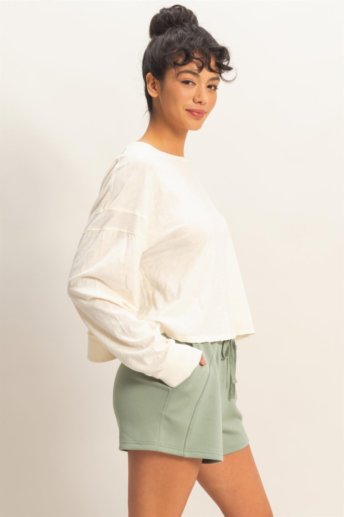 hyfve cross detail Hyfve Cross Detail Open Back Long-sleeve Top view 3 (top) - shop at us.meeeshop