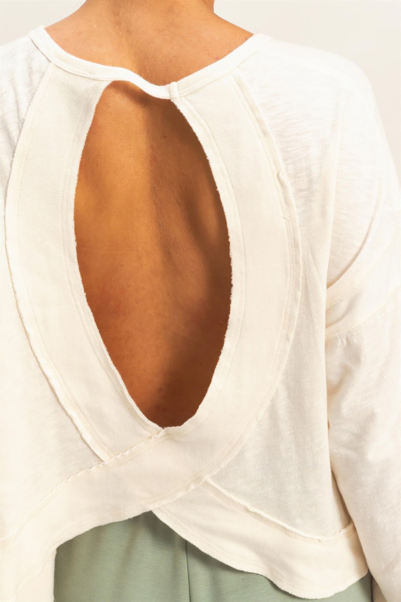 hyfve cross detail Hyfve Cross Detail Open Back Long-sleeve Top view 5 (top) - shop at us.meeeshop