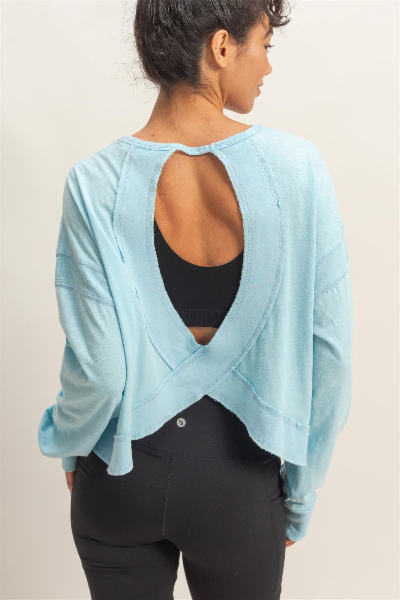 hyfve cross detail Hyfve Cross Detail Open Back Long-sleeve Top view 50 (top) - shop at us.meeeshop