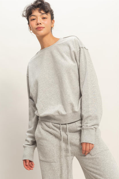 Hyfve Raw Edge Detail Burnout Sweatshirt | view 8 | Ccwholesaleclothing | us.meeeshop