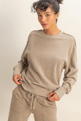 Hyfve Raw Edge Detail Burnout Sweatshirt