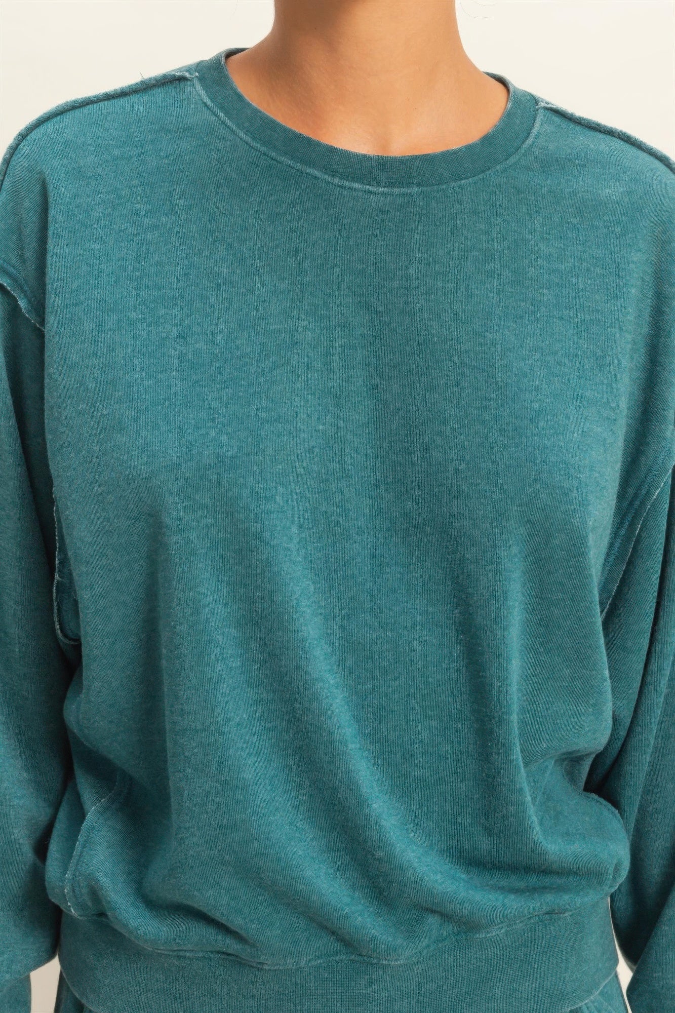 Hyfve Raw Edge Detail Burnout Sweatshirt | view 19 | Ccwholesaleclothing | us.meeeshop