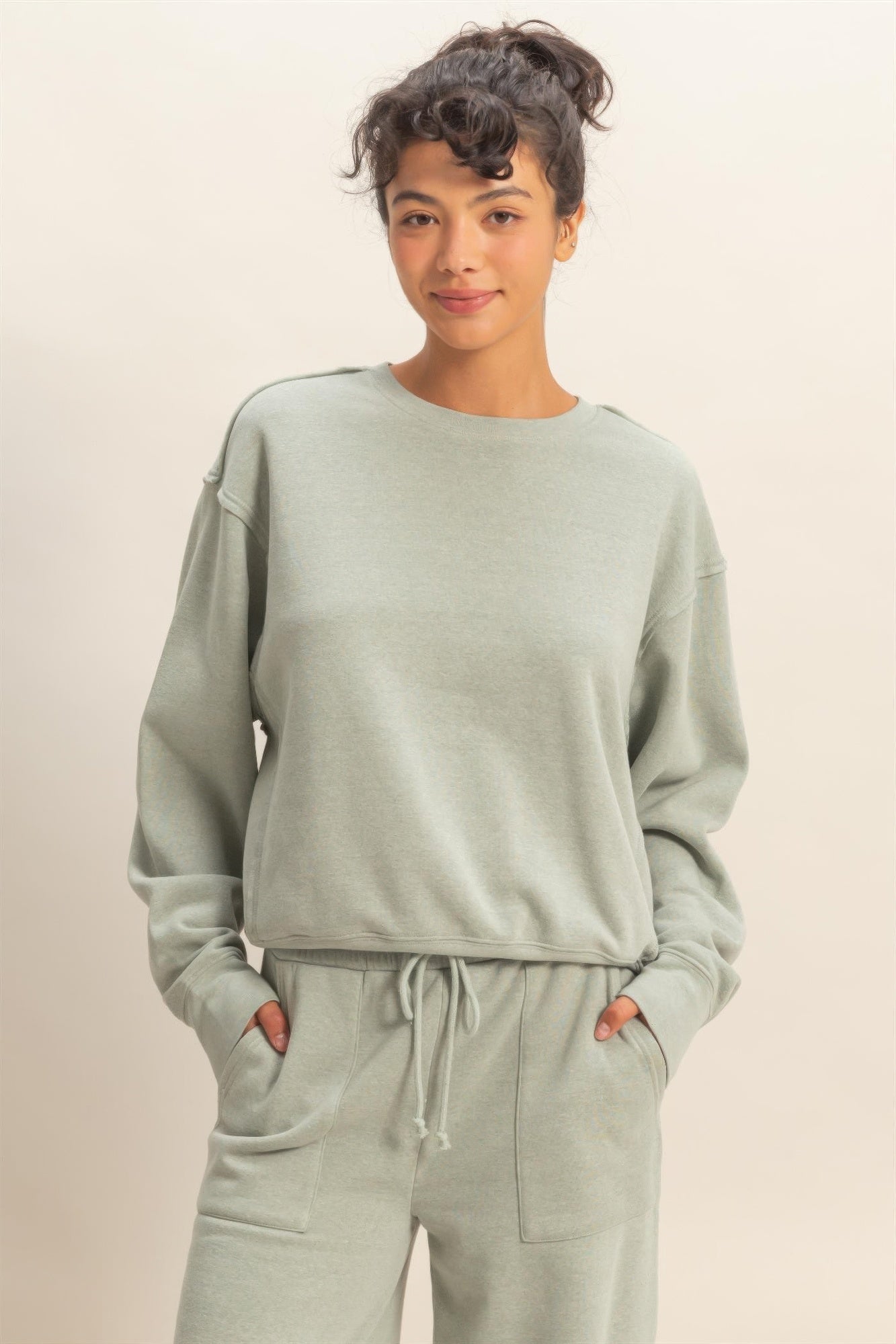 Hyfve Raw Edge Detail Burnout Sweatshirt | view 11 | Ccwholesaleclothing | us.meeeshop