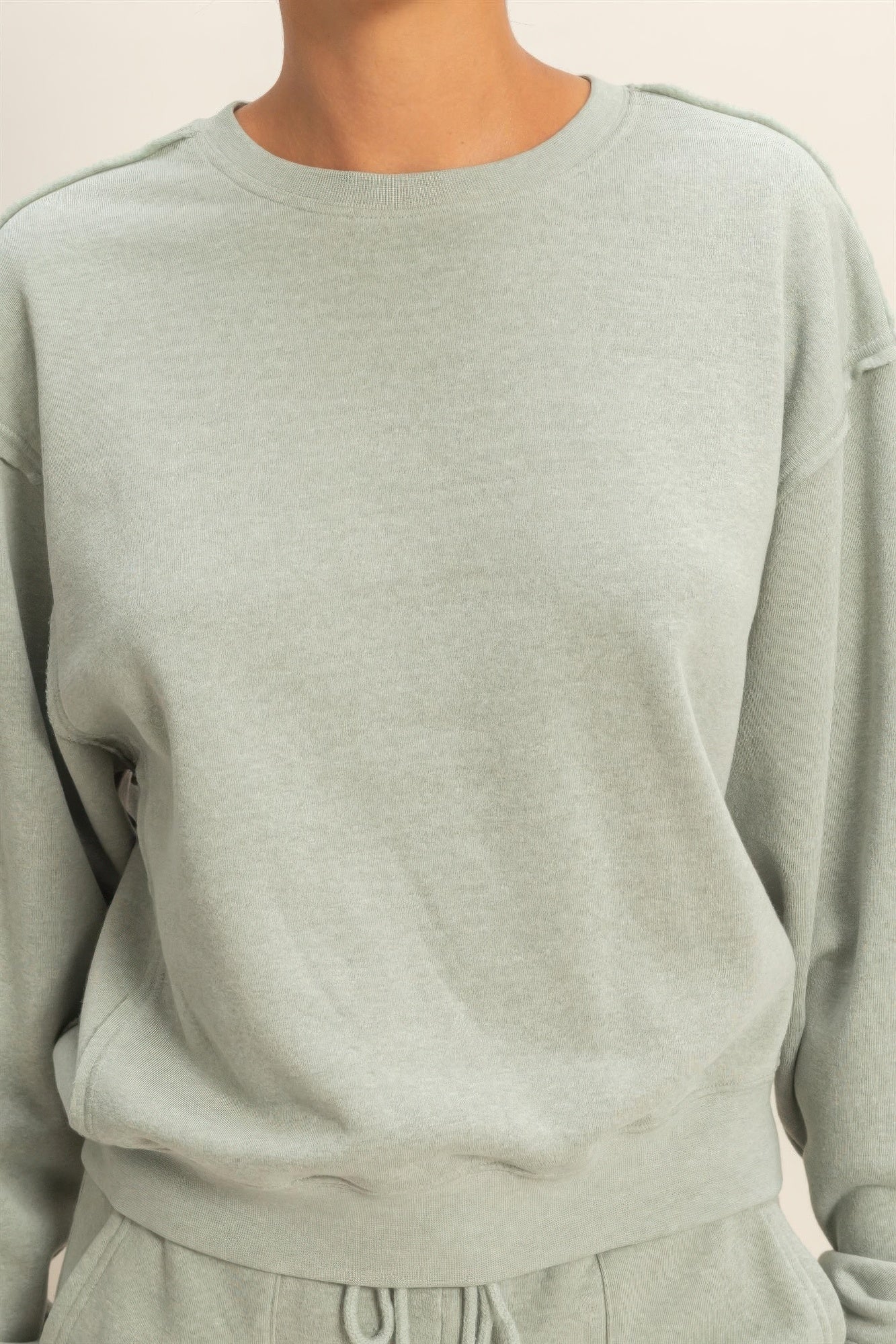 Hyfve Raw Edge Detail Burnout Sweatshirt | view 13 | Ccwholesaleclothing | us.meeeshop