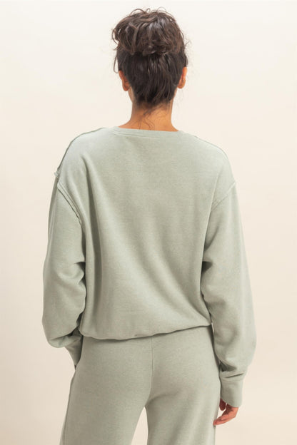Hyfve Raw Edge Detail Burnout Sweatshirt | view 15 | Ccwholesaleclothing | us.meeeshop