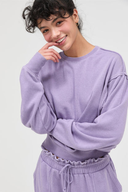Hyfve Raw Edge Detail Burnout Sweatshirt | view 21 | Ccwholesaleclothing | us.meeeshop