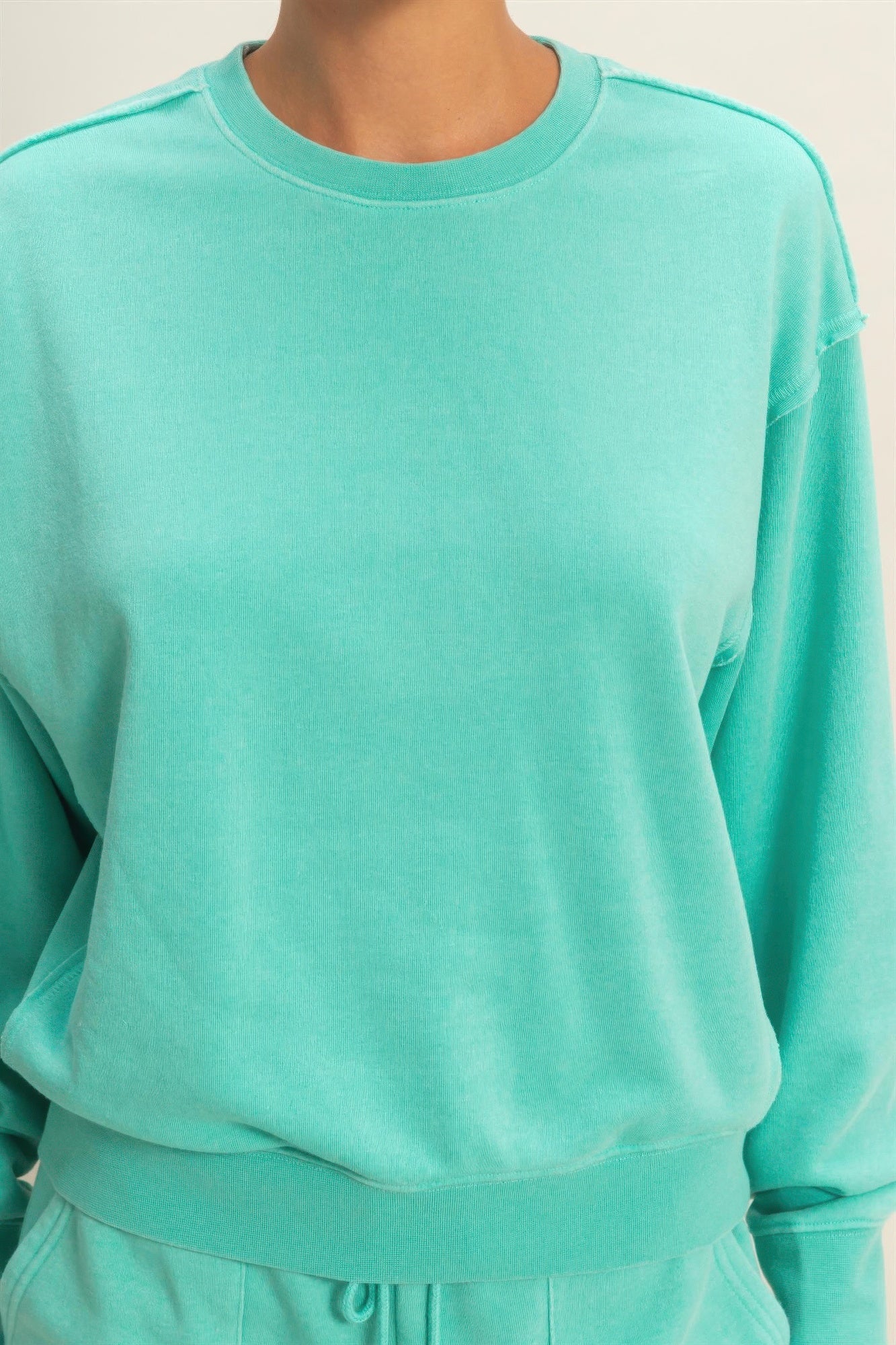 Hyfve Raw Edge Detail Burnout Sweatshirt | view 26 | Ccwholesaleclothing | us.meeeshop