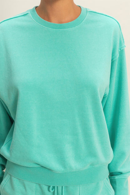 Hyfve Raw Edge Detail Burnout Sweatshirt | view 26 | Ccwholesaleclothing | us.meeeshop
