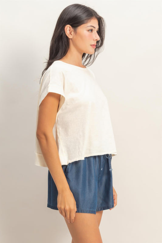 hyfve acid washed Hyfve Acid Washed Cross Detail Open Back Top view 2 (top) - shop at us.meeeshop
