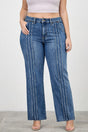High Rise Straight with Front Lines Jeans