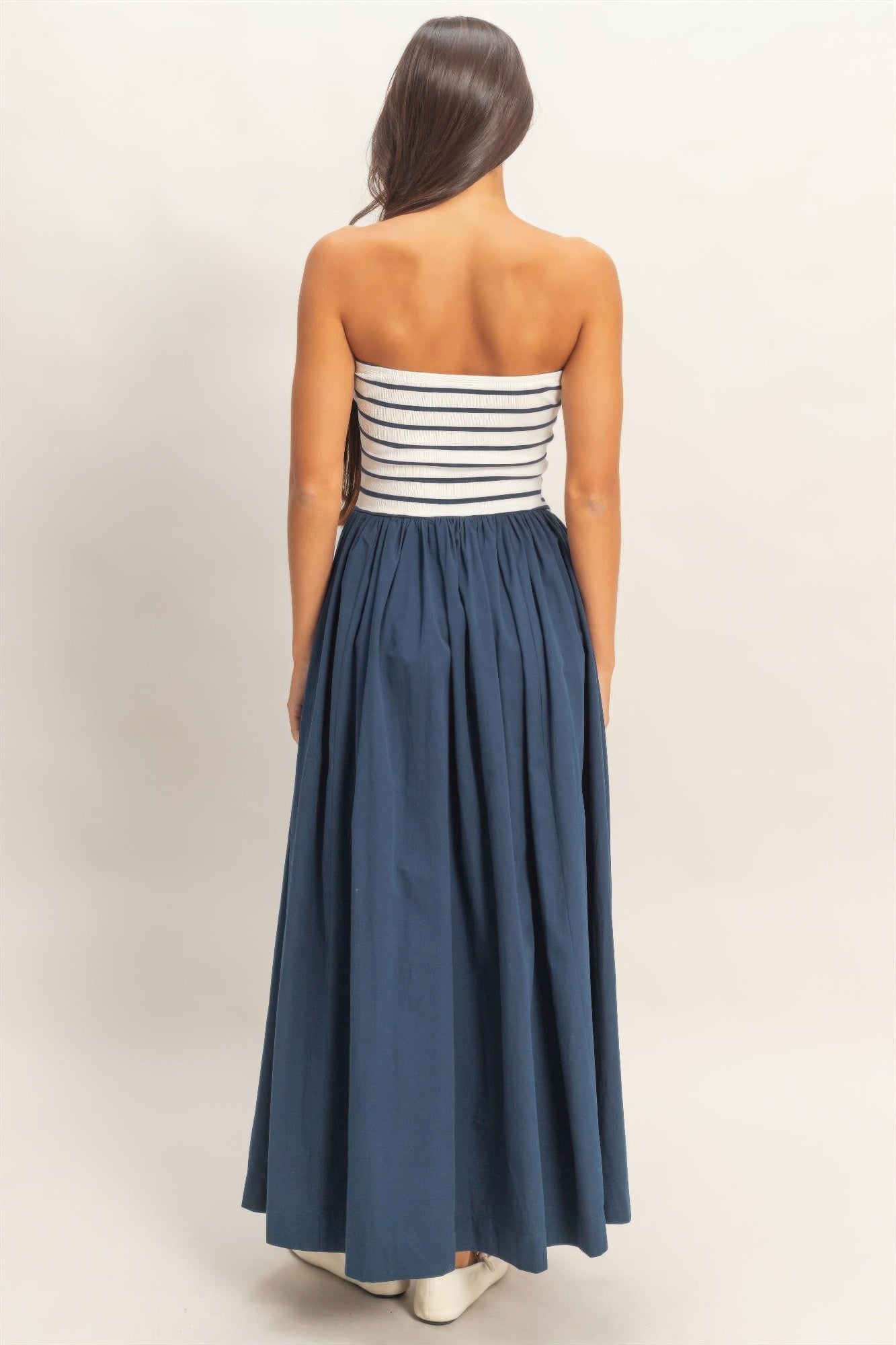 hyfve striped strapless Hyfve Striped Strapless Flowy Midi Dress view 24 (dress) - shop at us.meeeshop