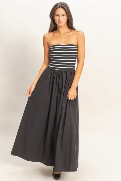 hyfve striped strapless Hyfve Striped Strapless Flowy Midi Dress view 15 (dress) - shop at us.meeeshop
