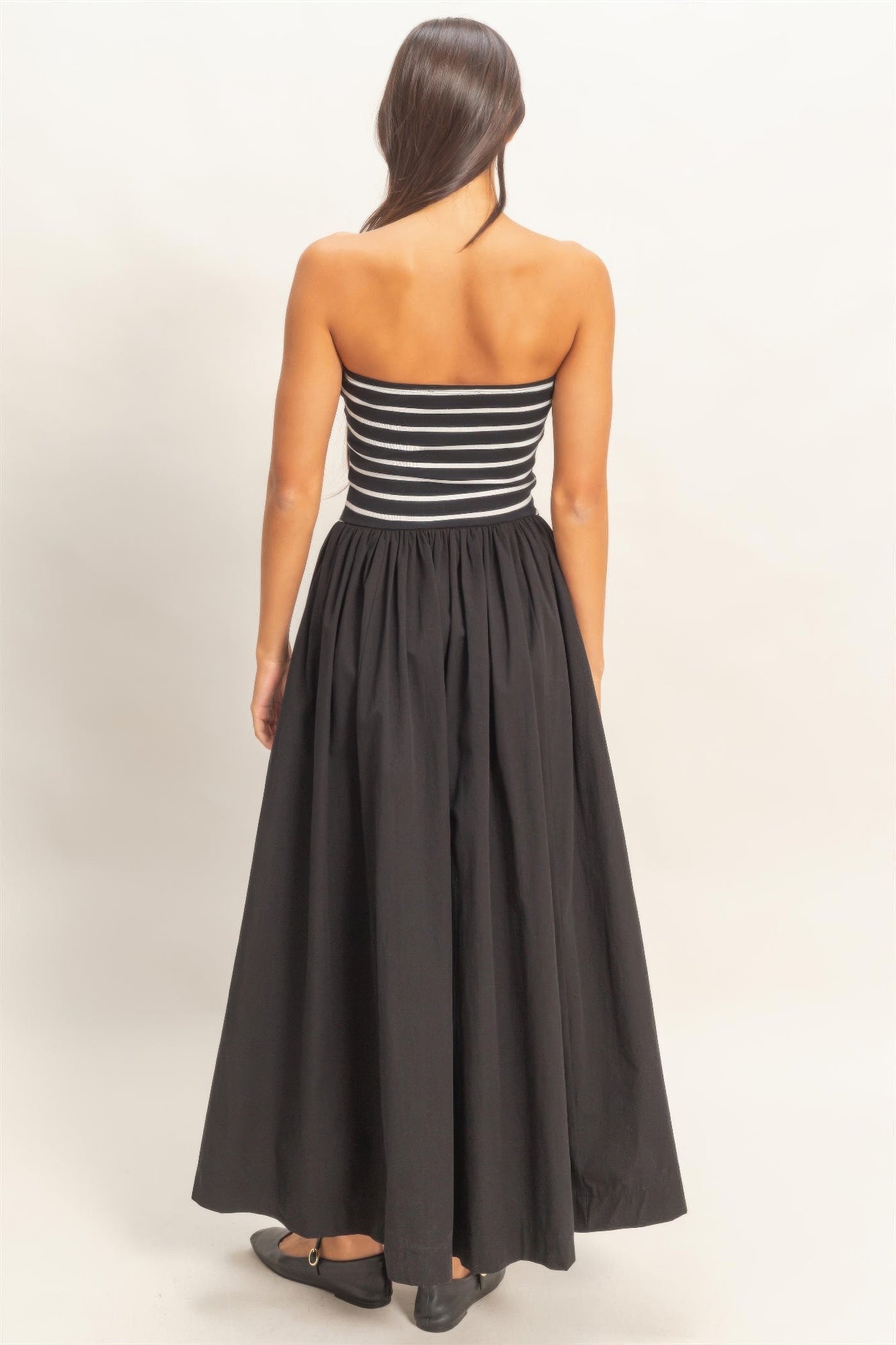 hyfve striped strapless Hyfve Striped Strapless Flowy Midi Dress view 18 (dress) - shop at us.meeeshop