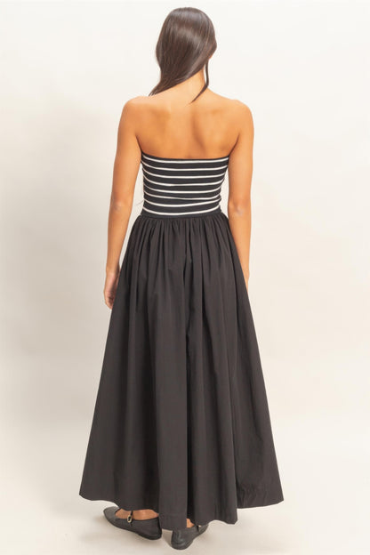 hyfve striped strapless Hyfve Striped Strapless Flowy Midi Dress view 18 (dress) - shop at us.meeeshop
