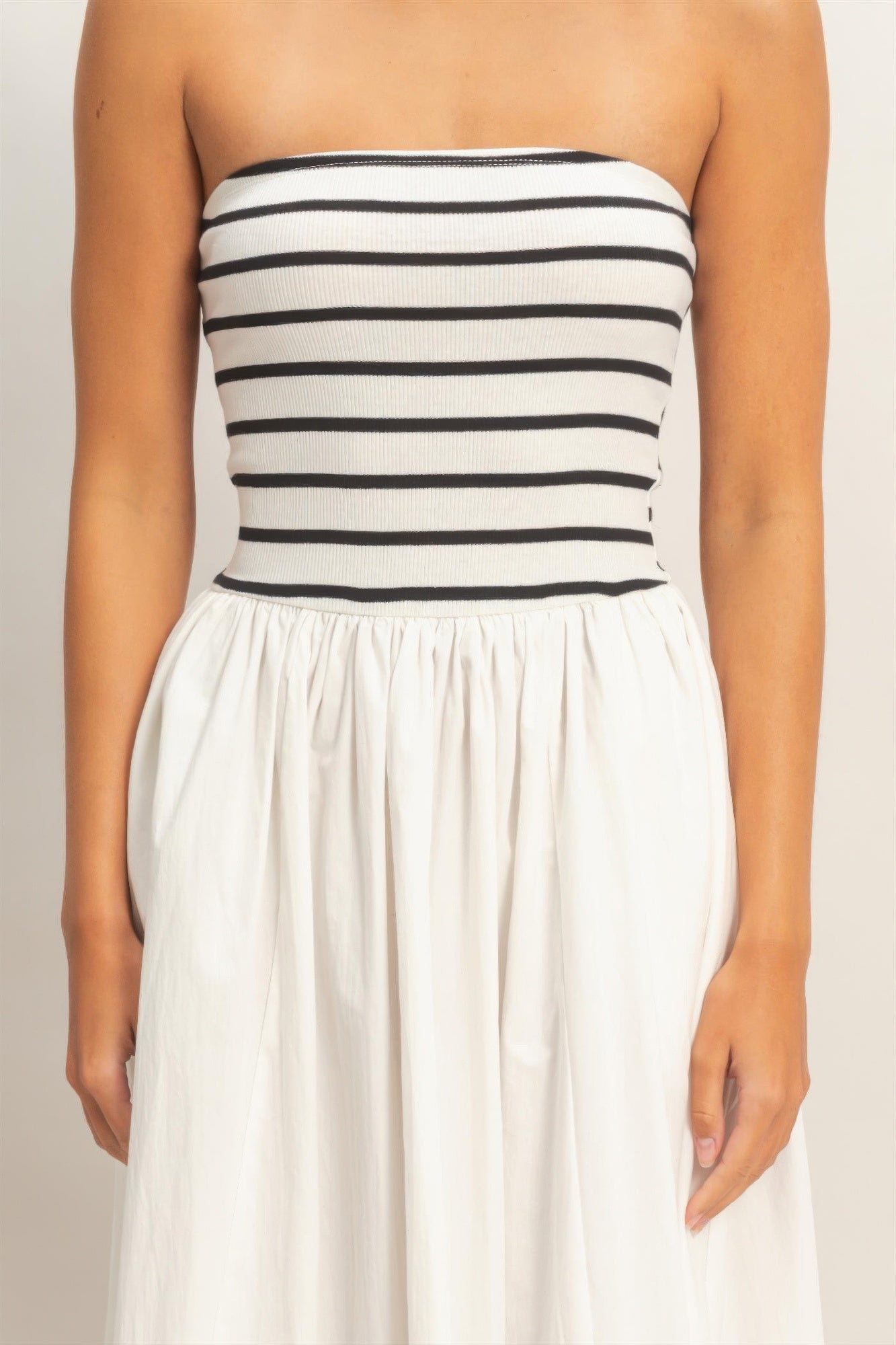hyfve striped strapless Hyfve Striped Strapless Flowy Midi Dress view 10 (dress) - shop at us.meeeshop