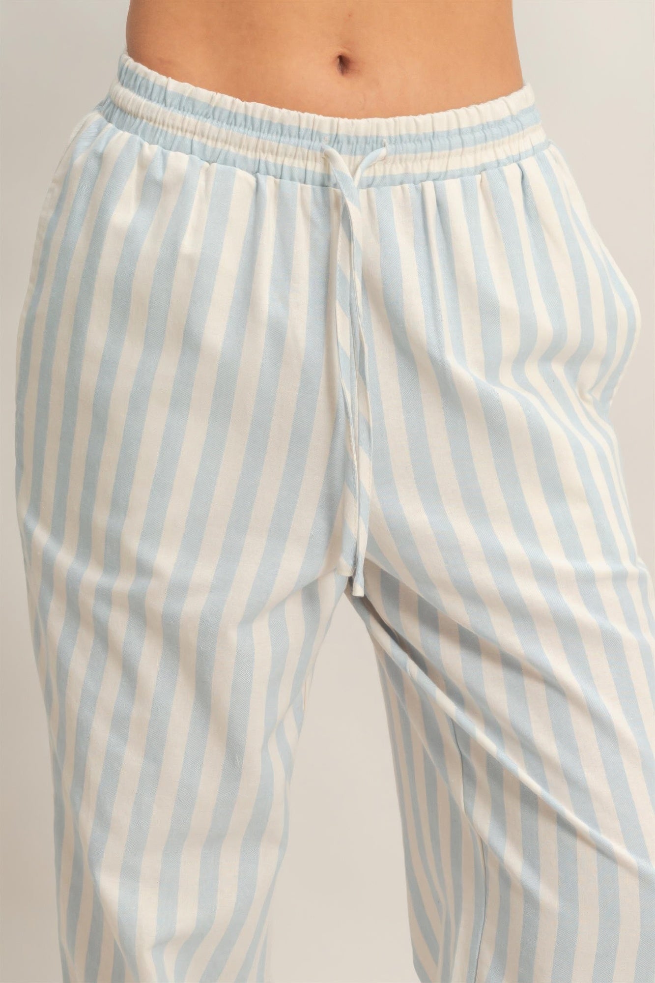 hyfve vertical striped Hyfve Vertical Striped Elastic Pants with Side Pockets view 22 (bottom) - shop at us.meeeshop