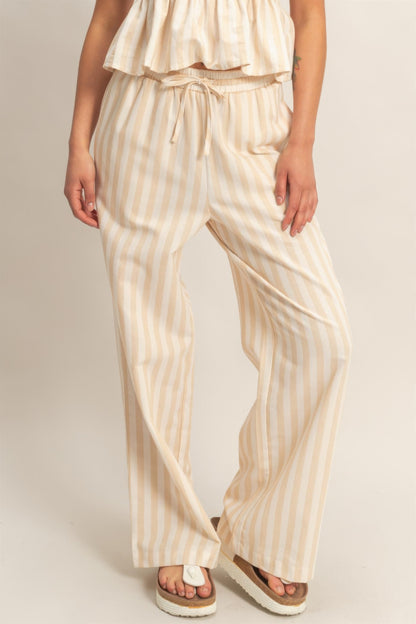 hyfve vertical striped Hyfve Vertical Striped Elastic Pants with Side Pockets view 3 (bottom) - shop at us.meeeshop