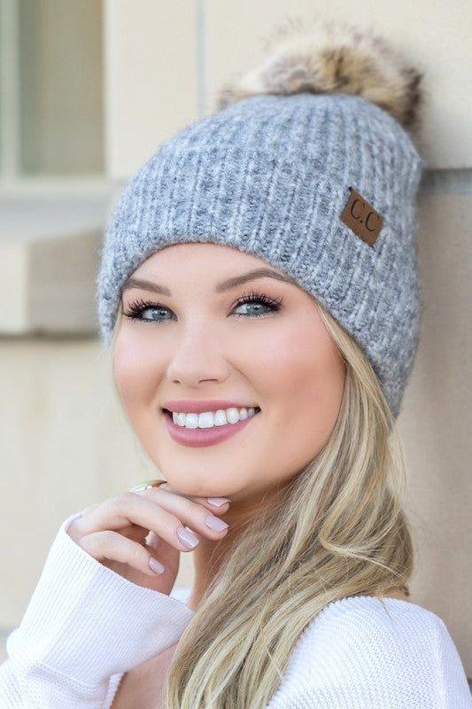 Women's CC Cozy Marled Pom Beanie - us.meeeshop