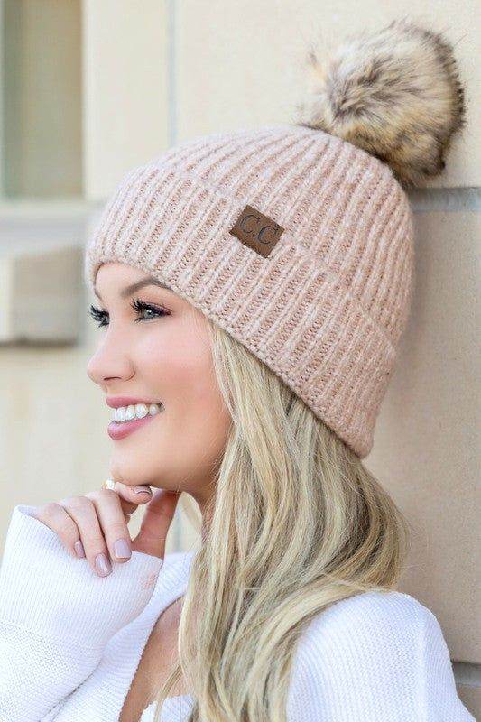 CC Cozy Marled Pom Beanie - us.meeeshop