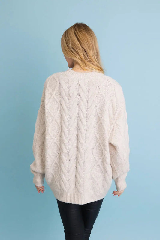 Classic Soft Cable Knit Pullover Sweater